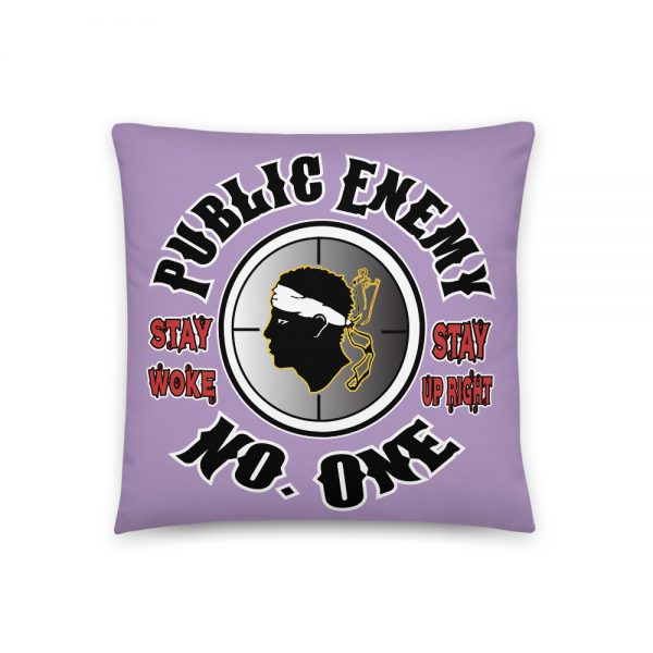 Public Enemy #1, Purple, Basic Pillow