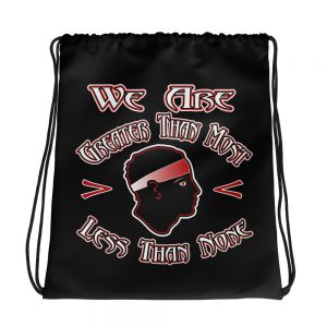 We Are Greater Than, Black Drawstring Bag