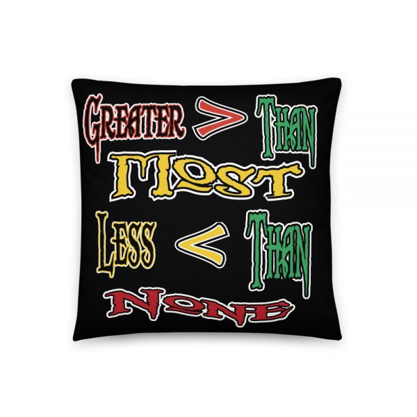 Greater Than-Less Than, Black Basic Pillow