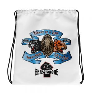 Beast Mode, Power Fist, White Drawstring Bag