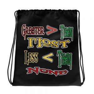 Greater, Less Than, None, Drawstring Bag