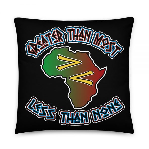 Greater Than-Less Than, Africa, Black Basic Pillow