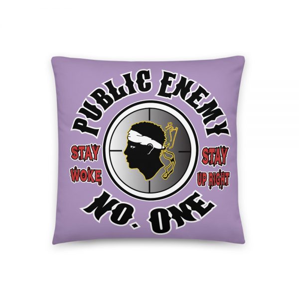 Public Enemy #1, Purple, Basic Pillow