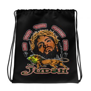 The Lion Of Judah, Black Drawstring bag