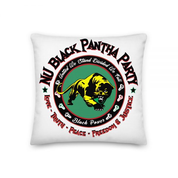 Nu Black Pantha Party, White Premium Pillow