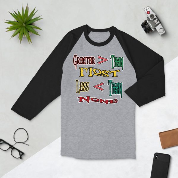 Greater Than Most, Men’s 3/4 Sleeve Raglan Shirt