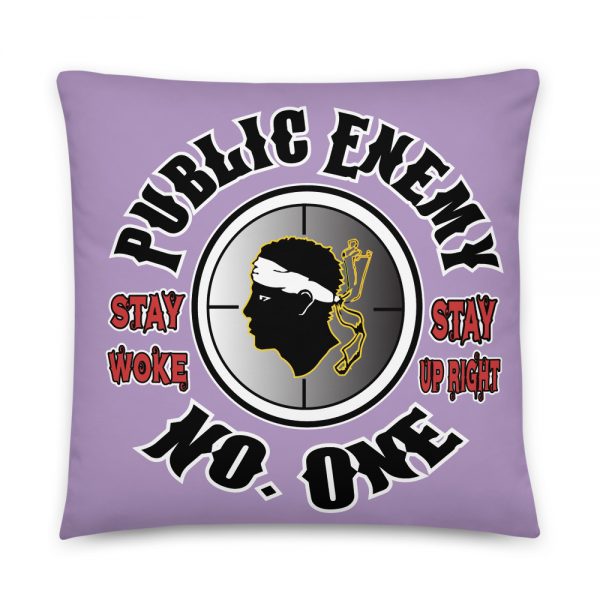 Public Enemy #1, Purple, Basic Pillow