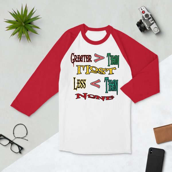 Greater Than Most, Men’s 3/4 Sleeve Raglan Shirt