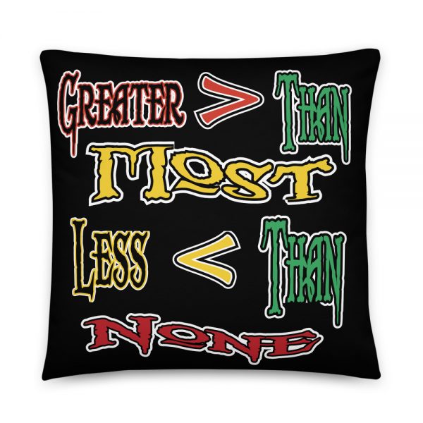 Greater Than-Less Than, Black Basic Pillow