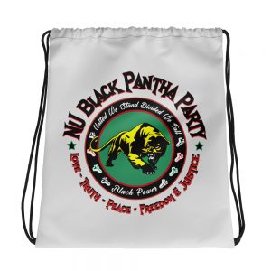 NU Black Pantha Party, Grey, Drawstring Bag