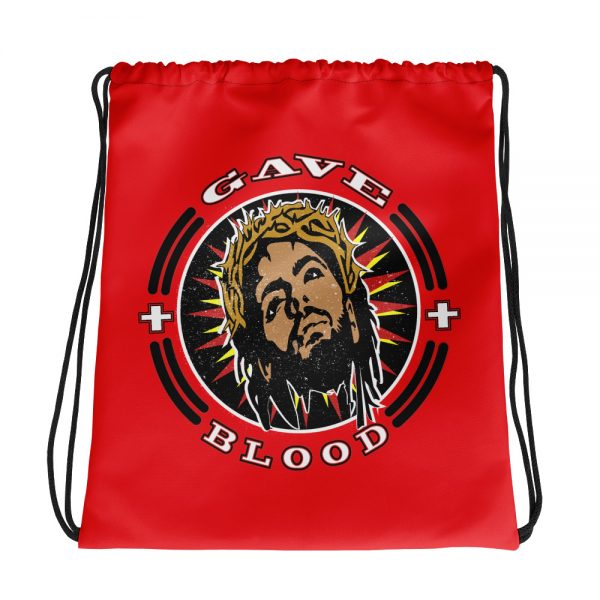 Gave Blood, Red Drawstring Bag