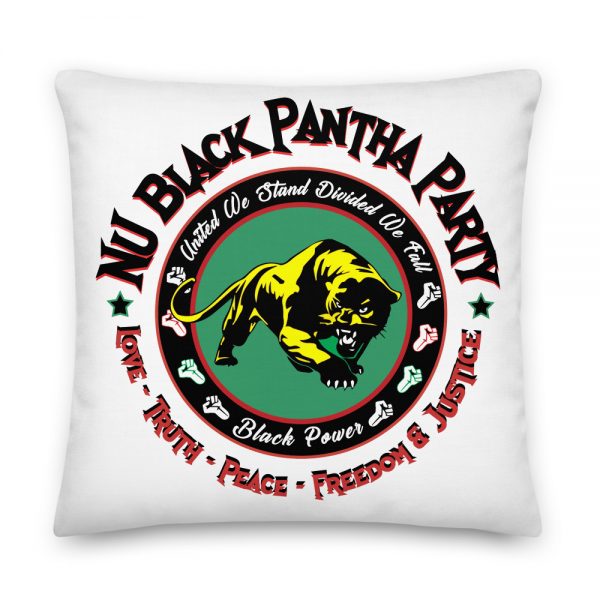 Nu Black Pantha Party, White Premium Pillow