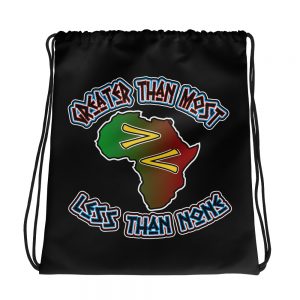 Greater Than, Africa, Black Drawstring Bag