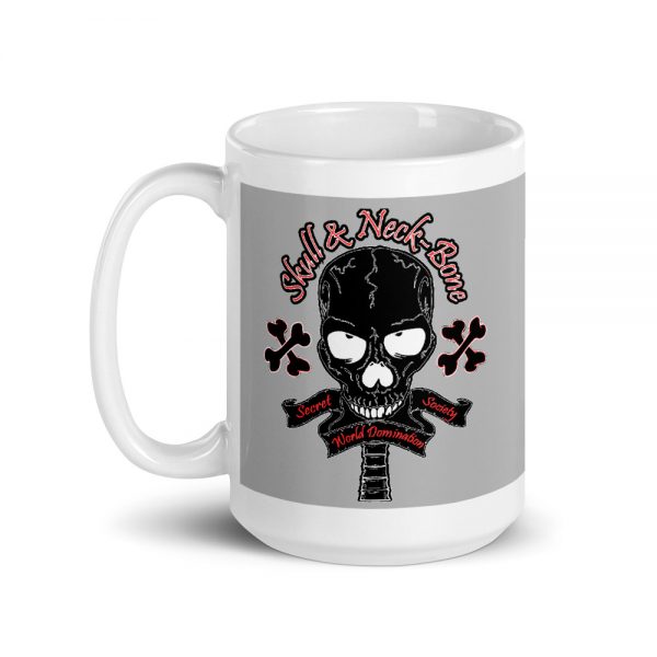 Skull and Neck Bone, Grey, Mug