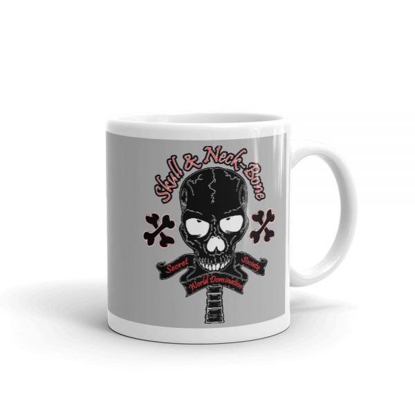 Skull and Neck Bone, Grey, Mug