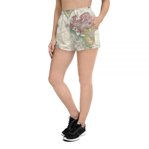 World Map Women’s Athletic Short Shorts