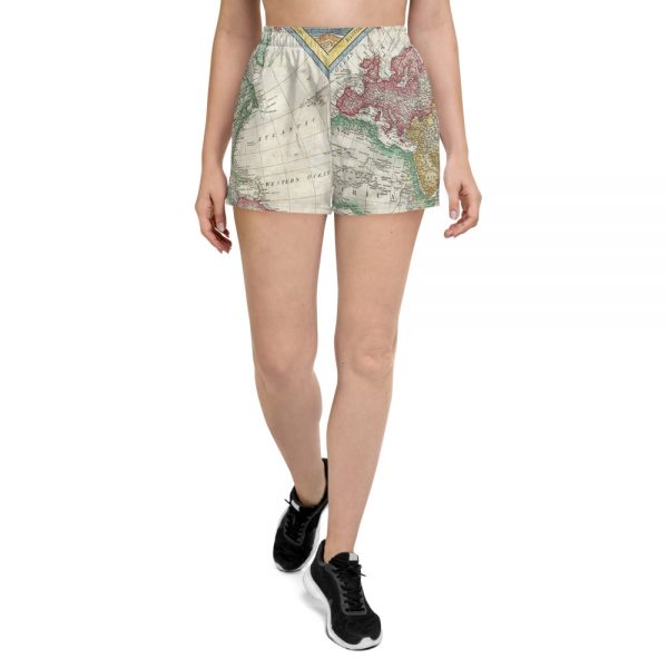 World Map Women’s Athletic Short Shorts