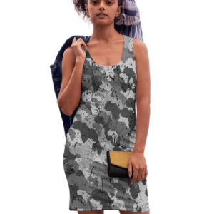 Afro Camo Black Tank Top Dress