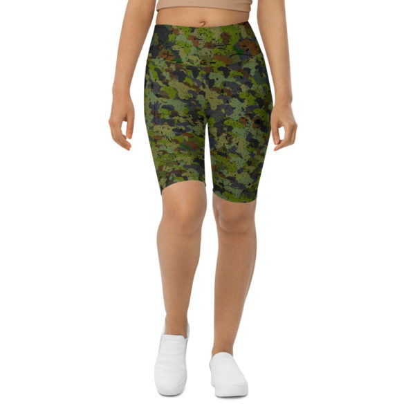 Afro Camo Green Distress Biker Shorts