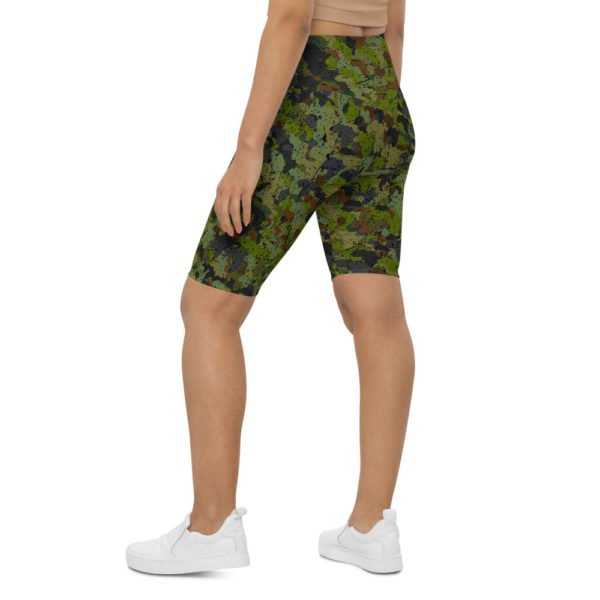 Afro Camo Green Distress Biker Shorts