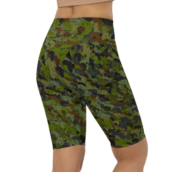 Afro Camo Green Distress Biker Shorts