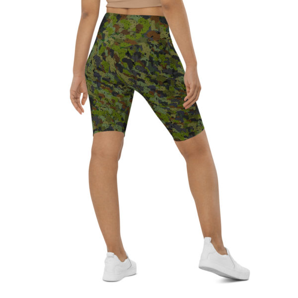 Afro Camo Green Distress Biker Shorts