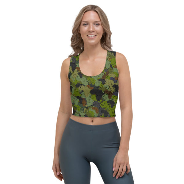 Afro Camo Green Crop Tank Top