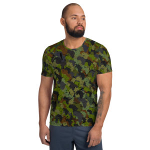 Afro Camo Green Men’s Athletic T-Shirt