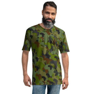 afro camo green mens crew neck tee Shirt