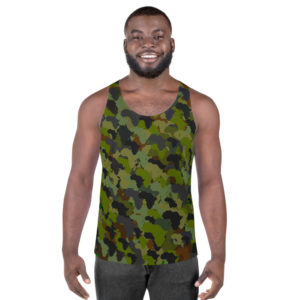 afro camo green print-mens-tank-top-white