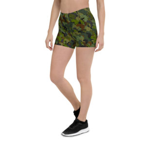 Afro Camo Green Distress Shorts