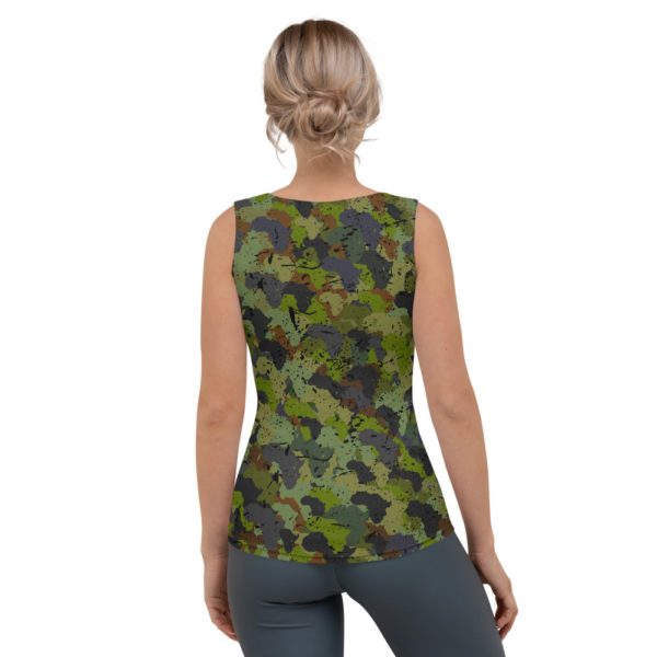 Afro Camo Green Crop Tank Top