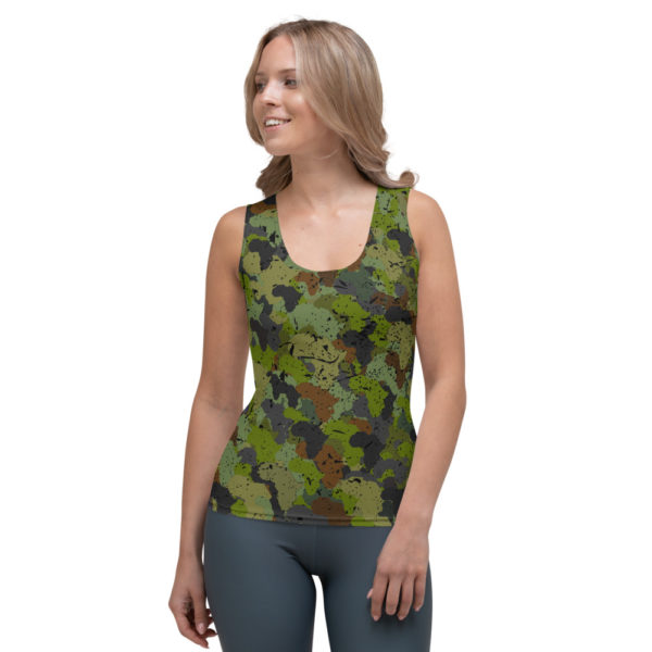 Afro Camo Green Crop Tank Top