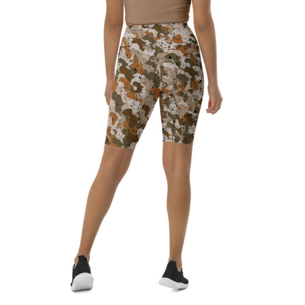 Afro Camo Sand Distress Biker Shorts