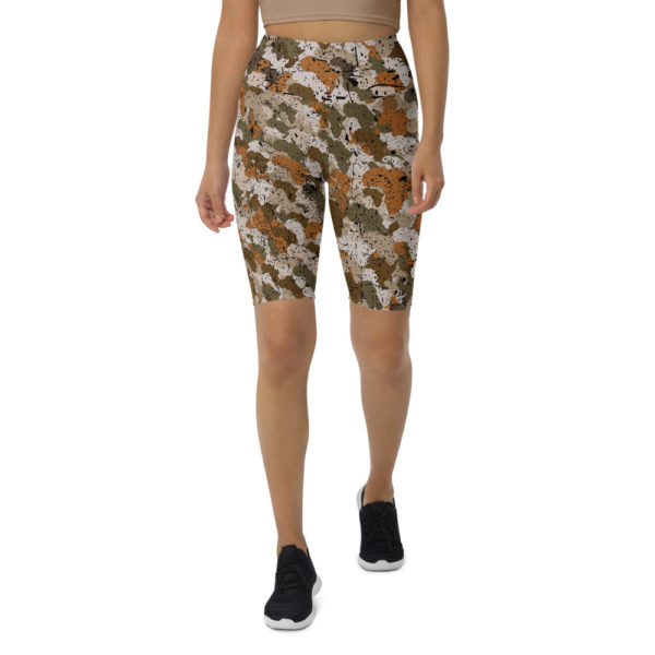 Afro Camo Sand Distress Biker Shorts