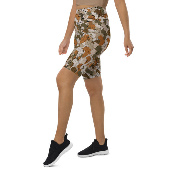 Afro Camo Sand Distress Biker Shorts