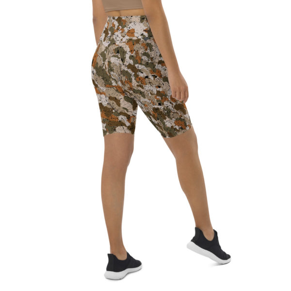 Afro Camo Sand Distress Biker Shorts