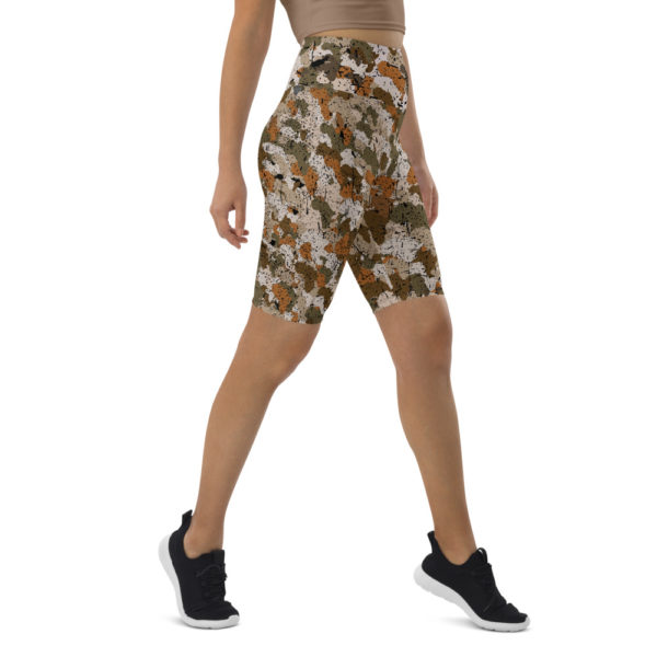 Afro Camo Sand Distress Biker Shorts