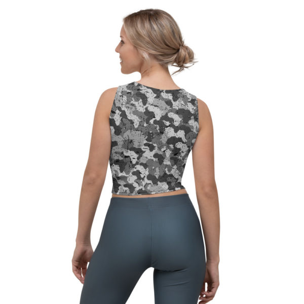 Afro Camo Black Distress Crop Top