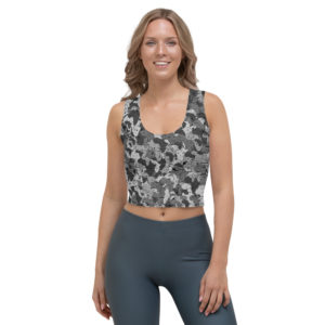 Afro Camo Black Distress Crop Top