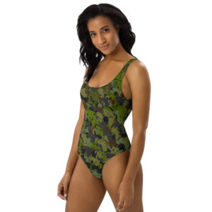 Afro Camo Green One-Piece Swimsuit