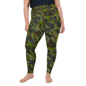 Afro Camo Green Distress Plus Size Leggings