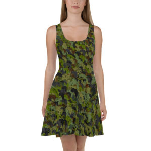 Afro Camo Green Skater Dress