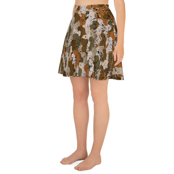 Afro Camo Distress Sand Skater Skirt