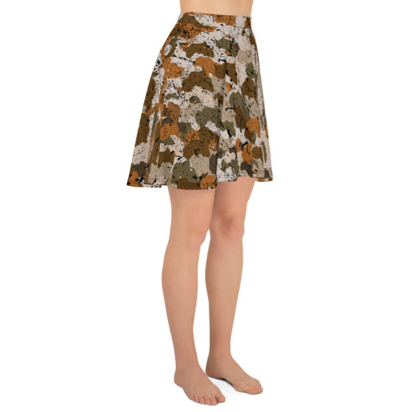 Afro Camo Distress Sand Skater Skirt