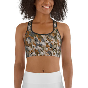 Afro Camo Sand Distress Sports Bra