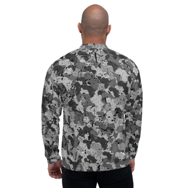 Afro Camo Black Distress Unisex Bomber Jacket