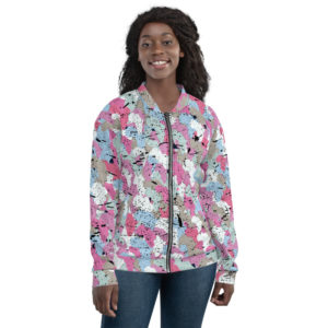 Afro Camo Blue Distress Unisex Bomber Jacket