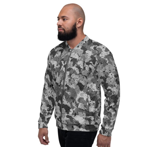 Afro Camo Black Distress Unisex Bomber Jacket