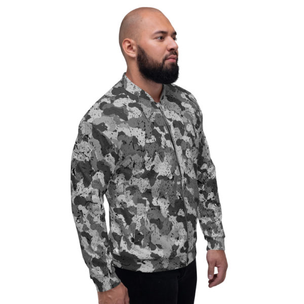 Afro Camo Black Distress Unisex Bomber Jacket